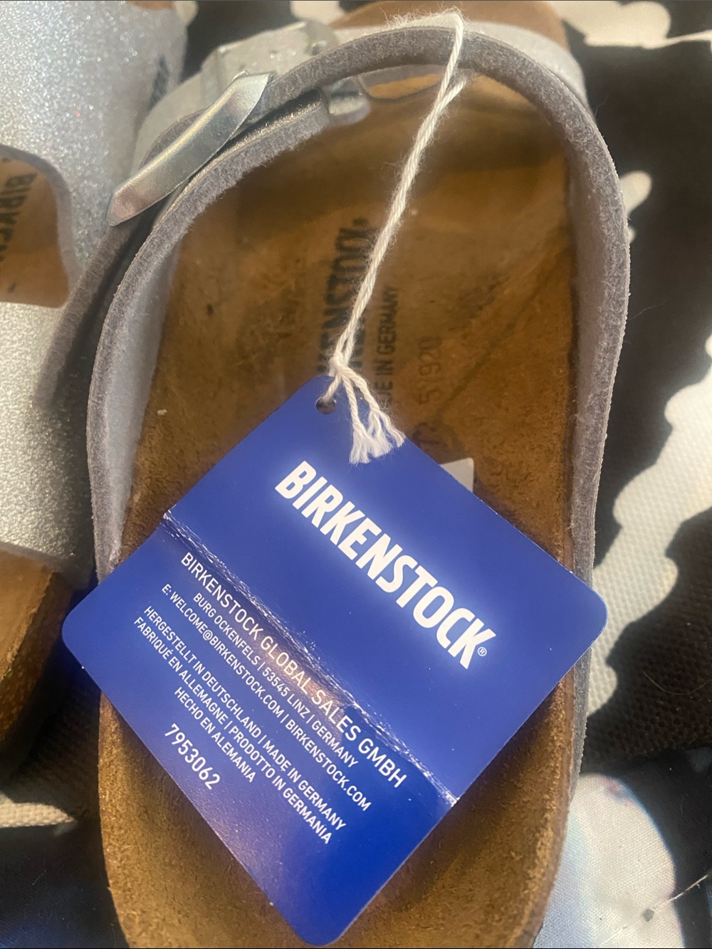 Birkenstock Arizona Glitter Double-Strap Sandals - Silver Glitter - Picture 2 of 4
